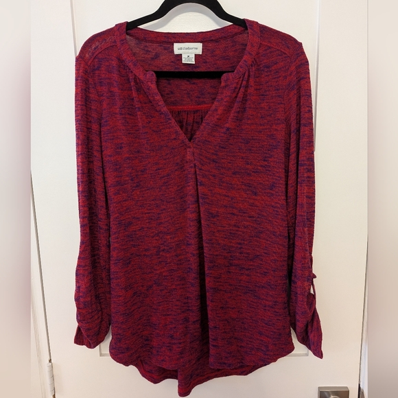 Liz Claiborne Red & Purple Knit Top - Picture 6 of 8